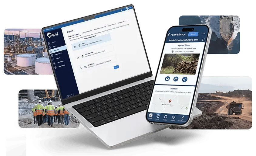 eSkuad app on laptop and phone
